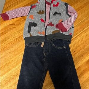Carter's Gray and Red Kids Matching Set